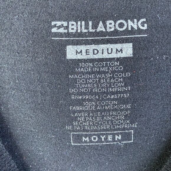 Billabong T-Shirt Men's Medium Black Crew Neck Short Sleeve Casual Graphic - Picture 4 of 9